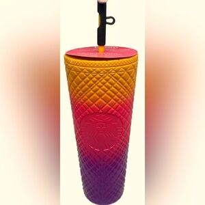 Starbucks Halloween 2024 Day of The Dead Ombré 24oz Tumbler w Sugar Skull Topper